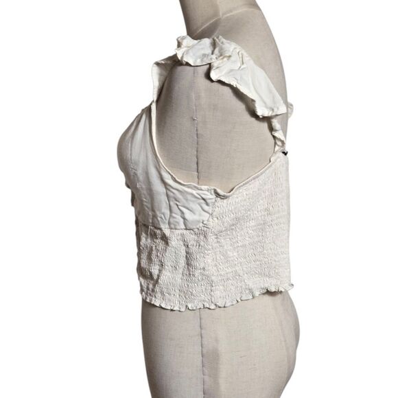 Wild Fable Off White Ruffled Crop Top - Picture 5 of 7